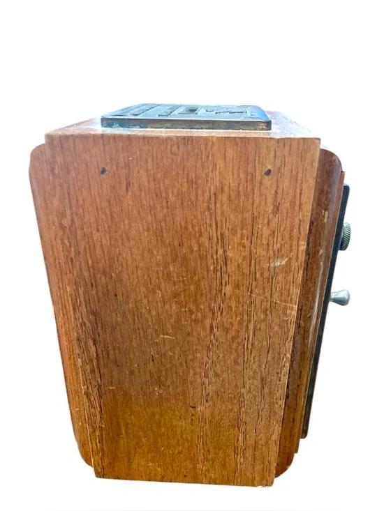 Vintage Post Office Lockbox Coin Bank Wood & Brass Keyless Lock Continental Gum - Picture 5 of 8